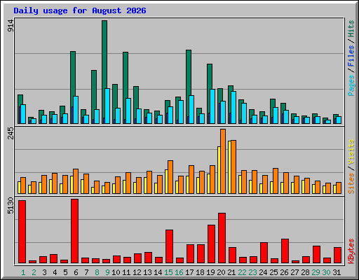 Daily usage for August 2026