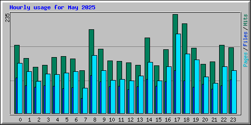 Hourly usage for May 2025